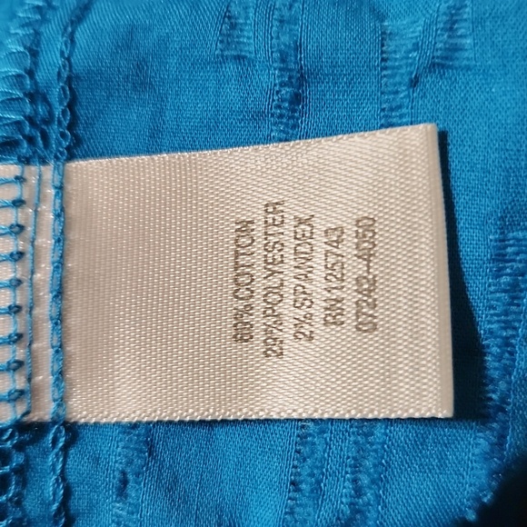 CJ BANKS SIZE 3X  beautiful blue cotton/poly/spandex textured lightweight jacket - Picture 7 of 8